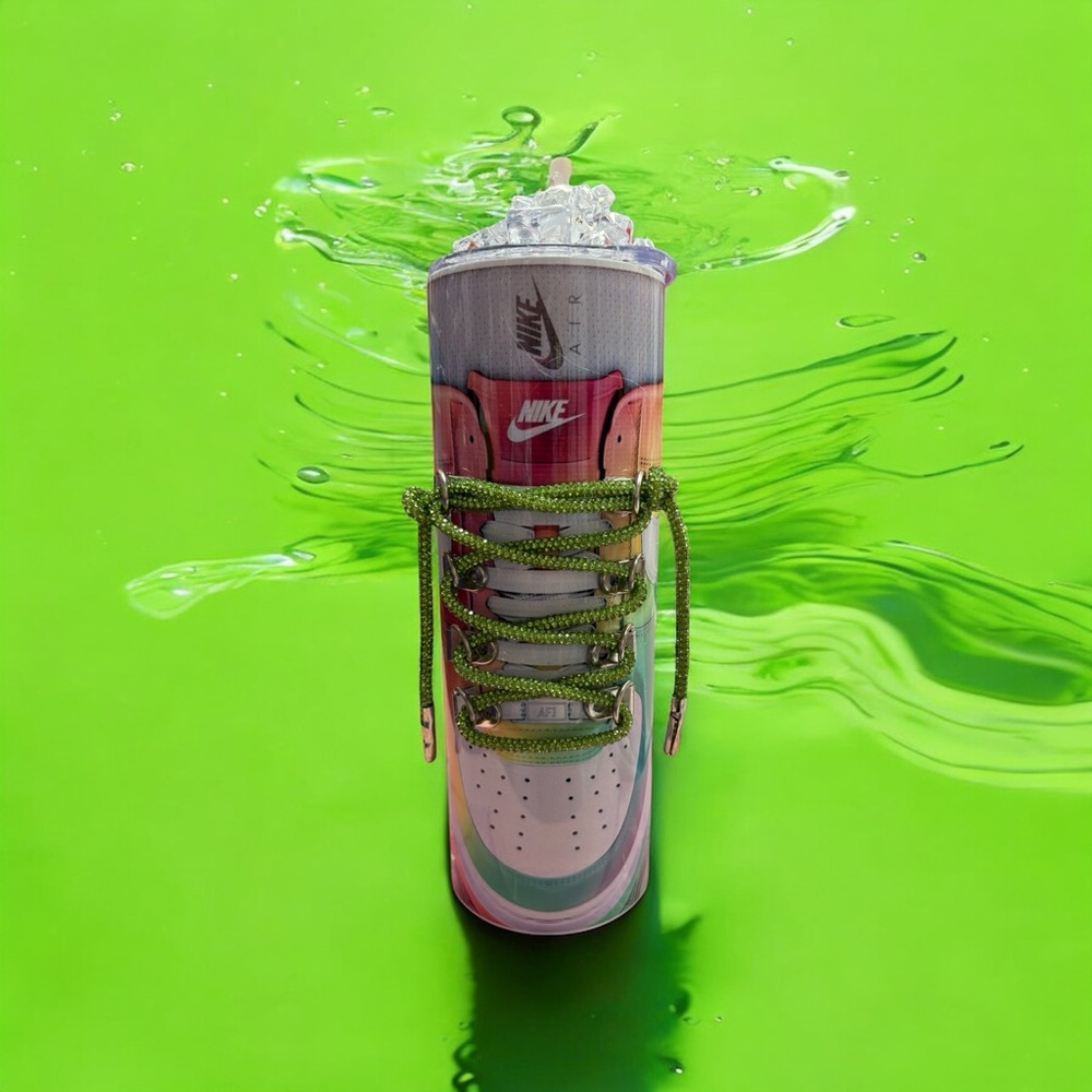 Nike Colorful High-Top Sneakers with Green Laces